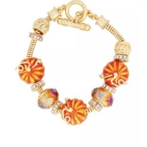 Napier Gold Tone 7.5" Pumpkin Slider Bracelet